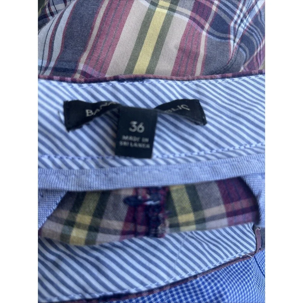 BANANA REPUBLIC Men's Plaid Shorts Summer Fun 100% Cotton Size 36